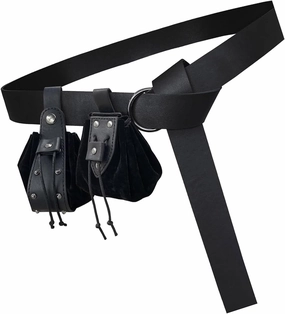 Medieval Belt Sets，3 Pcs/Set Medieval Cosplay Set PU Leather Waist Bag Medieval Belt Renaissances Belt Bag OIN Purse for Women and Men