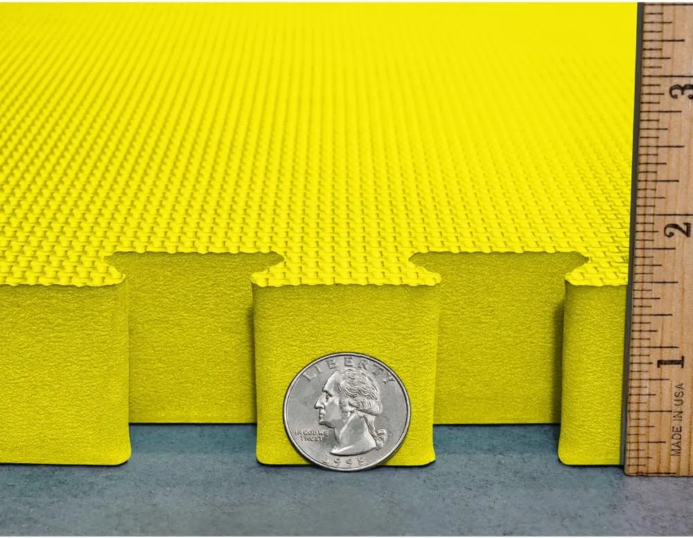 Meister X-THICK 1.5" Interlocking EVA Foam Mats - 2X Cushion for Wrestling, MMA Takedowns & Gymnastics - 2'x2' Tiles