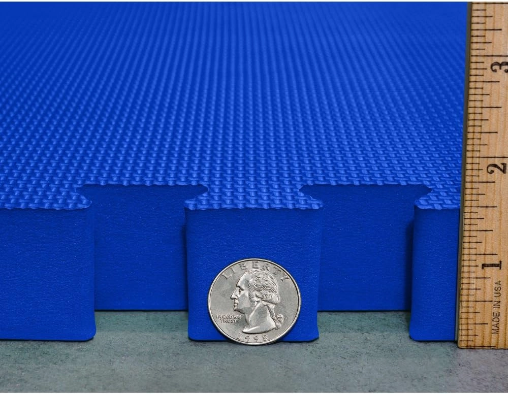 Meister X-THICK 1.5" Interlocking EVA Foam Mats - 2X Cushion for Wrestling, MMA Takedowns & Gymnastics - 2'x2' Tiles