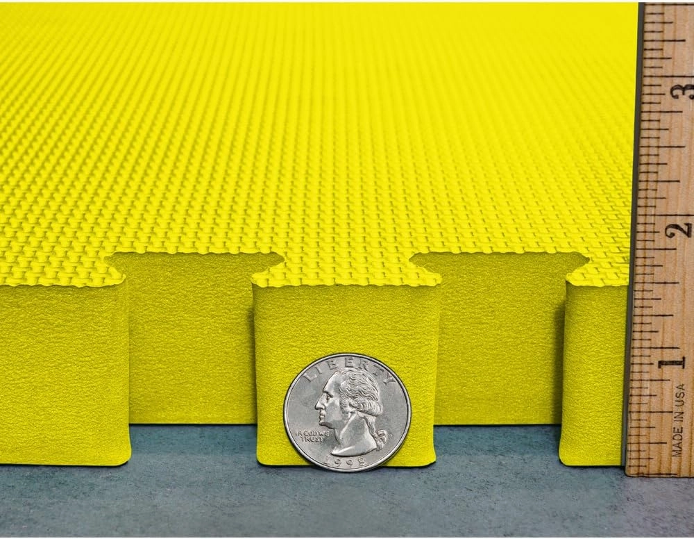 Meister X-THICK 1.5" Interlocking EVA Foam Mats - 2X Cushion for Wrestling, MMA Takedowns & Gymnastics - 2'x2' Tiles