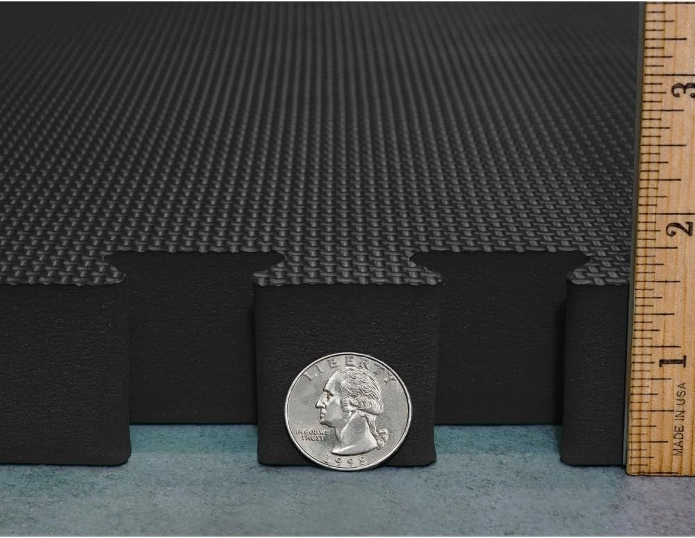 Meister X-THICK 1.5" Interlocking EVA Foam Mats - 2X Cushion for Wrestling, MMA Takedowns & Gymnastics - 2'x2' Tiles
