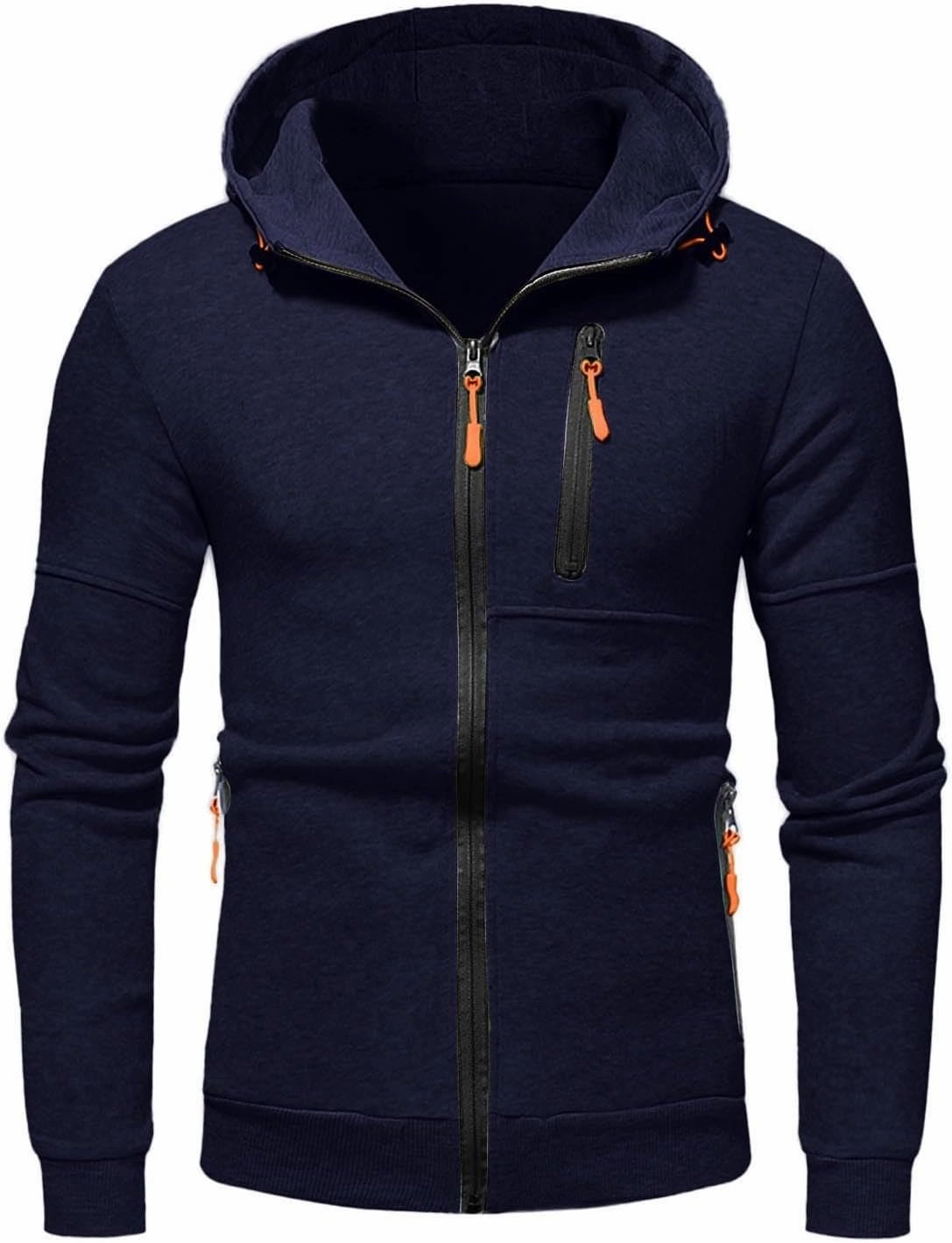 Men Hoodies Casual Hoodies Men's Spring And Autumn Long Sleeve Half Zip Long Sleeve Sweatshirt Sports Hooded Jacket