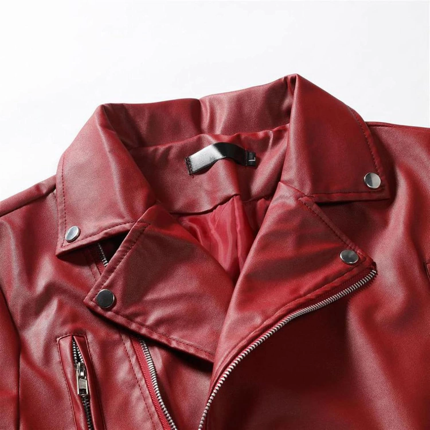 Men's Faux Leather Bomber Jacket Motorcycle Jackets Lined Aviator Punk Outwear Faux-Leather Lapel Outwear Coat
