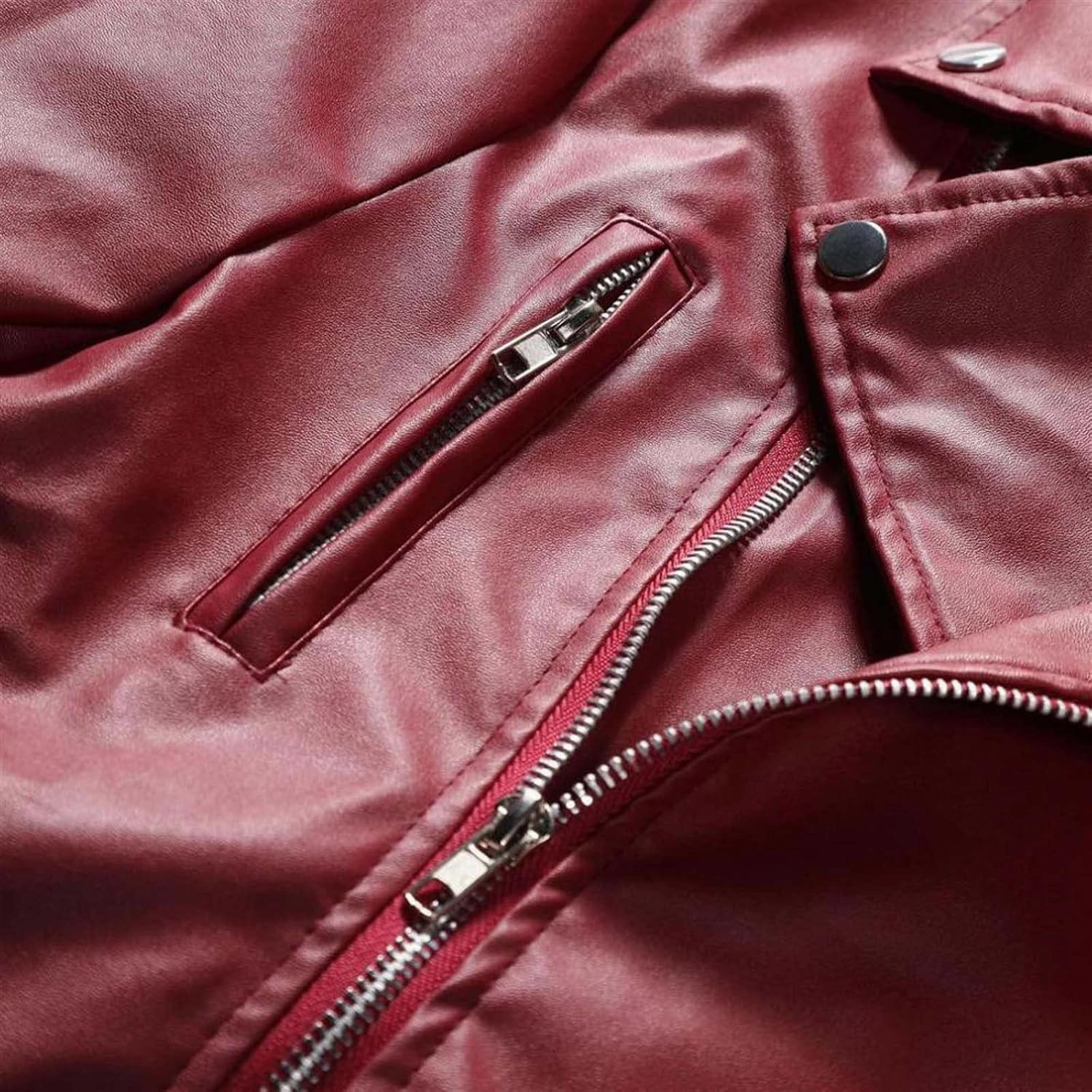 Men's Faux Leather Bomber Jacket Motorcycle Jackets Lined Aviator Punk Outwear Faux-Leather Lapel Outwear Coat