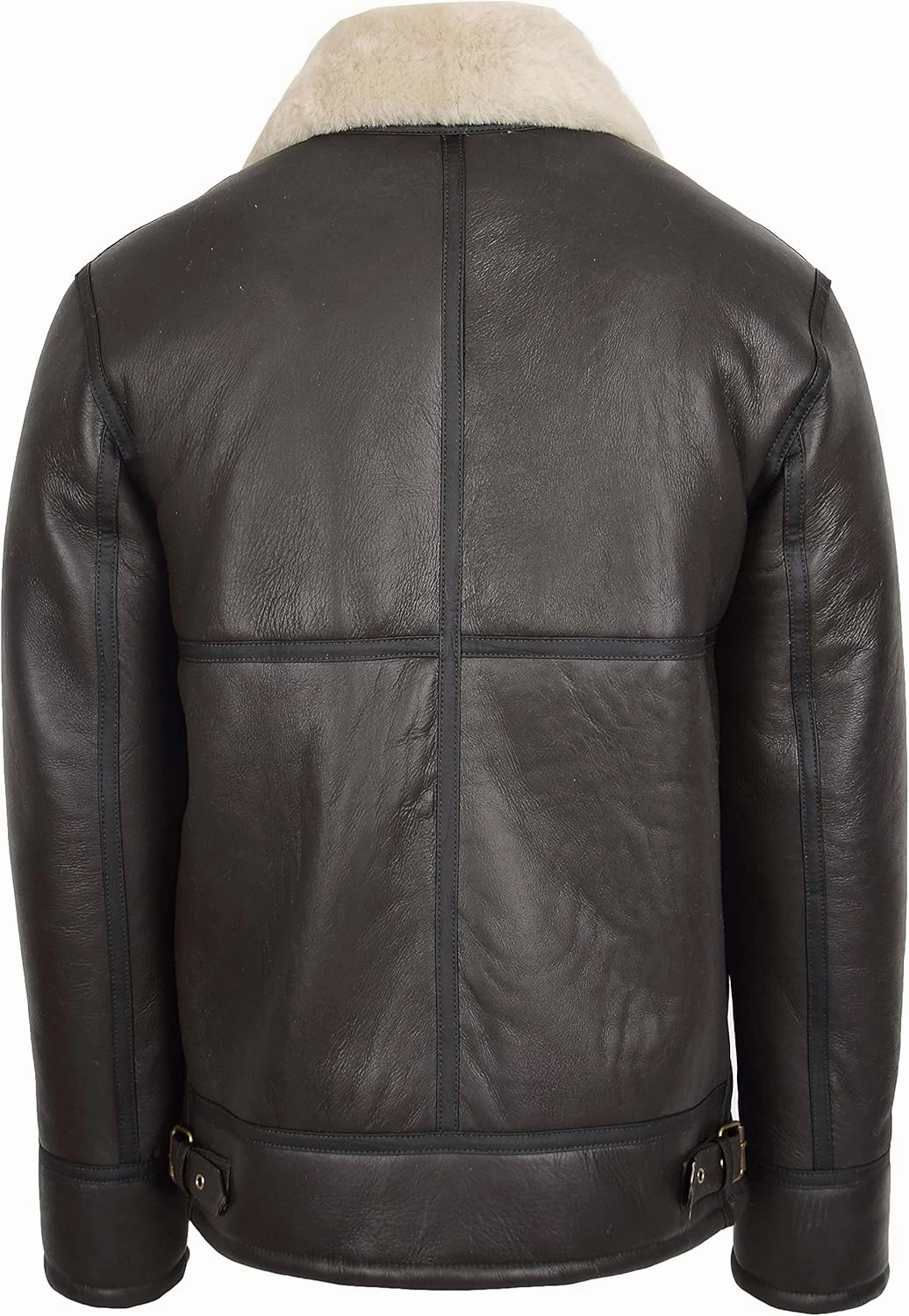 Men's Genuine Sheepskin Flight Jacket Classic B3 Aviator Bomber Leather Pilots Coat Wright