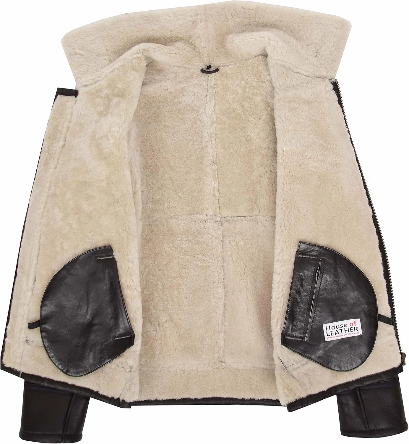 Men's Genuine Sheepskin Flight Jacket Classic B3 Aviator Bomber Leather Pilots Coat Wright