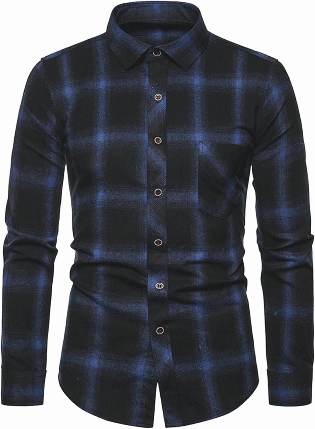 Men's Plaid Hooded Shirts Square Printing Lightweight Breathable Long Sleeve Lapel Men Plus Size Big&Tall Mens with