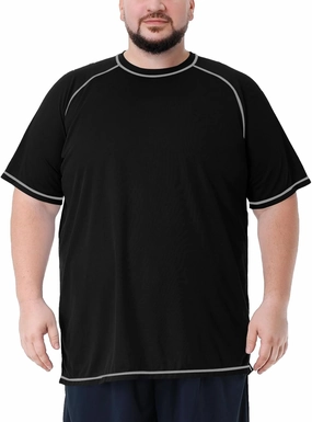 Mens Big and Tall Swim Shirt Sun Protection UPF 50  Rash Gard Quick Dry T-Shirt