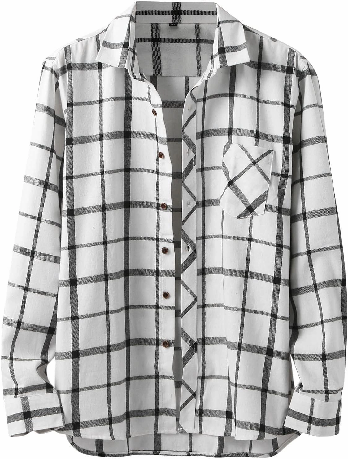 Mens Plaid Jacket Fashionable Square Printing Lightweight Breathable Long Sleeve Lapel Formal Shirt with Hood for