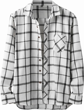 Mens Plaid Jacket Fashionable Square Printing Lightweight Breathable Long Sleeve Lapel Formal Shirt with Hood for