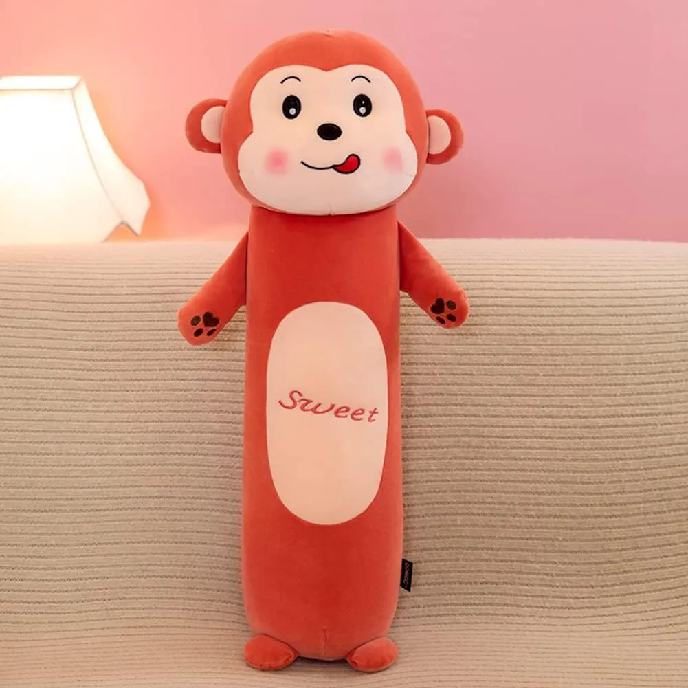 MMTTAO Stuffed Long Monkey Animal Plush Toy 20 Inch Sweet Monkey Stuff Soft Kawaii Plushies Cute Dolls Collection Huggable Sleeping Pillow Cushion Room Decor Gifts for Kids Children Boys Girls, 20Inch