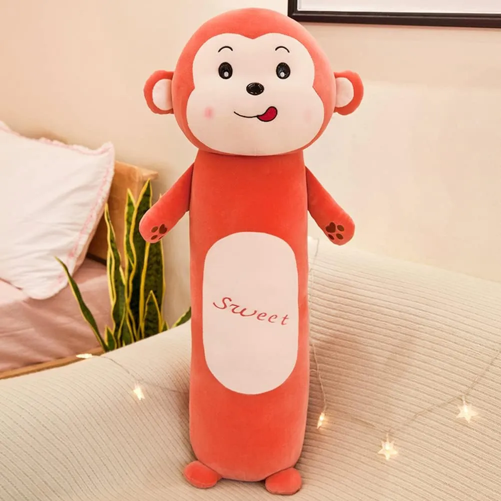 MMTTAO Stuffed Long Monkey Animal Plush Toy 20 Inch Sweet Monkey Stuff Soft Kawaii Plushies Cute Dolls Collection Huggable Sleeping Pillow Cushion Room Decor Gifts for Kids Children Boys Girls, 20Inch