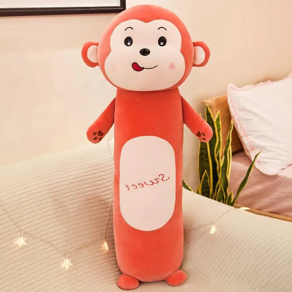 MMTTAO Stuffed Long Monkey Animal Plush Toy 20 Inch Sweet Monkey Stuff Soft Kawaii Plushies Cute Dolls Collection Huggable Sleeping Pillow Cushion Room Decor Gifts for Kids Children Boys Girls, 20Inch