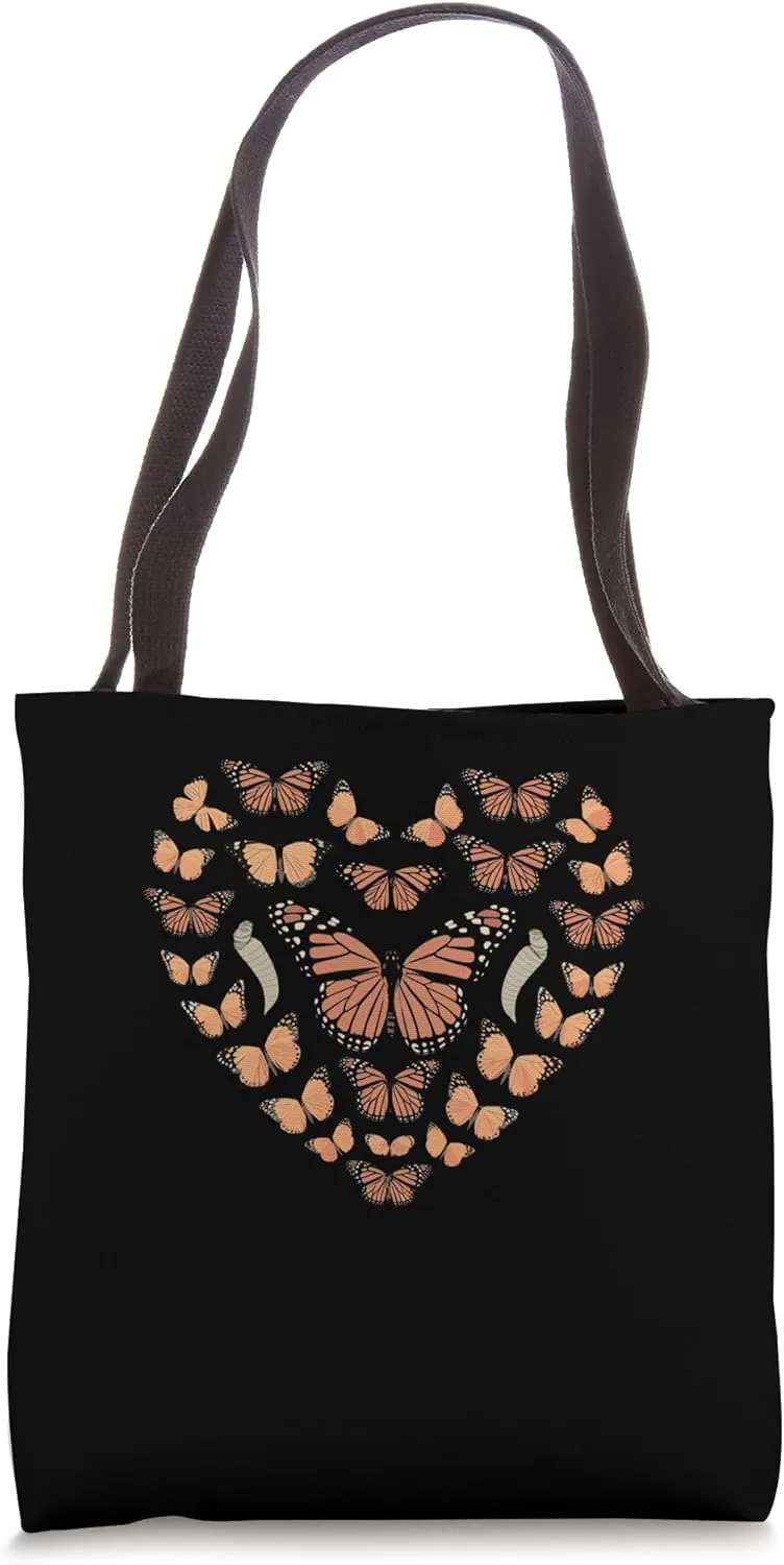 Monarch Butterflies Heart Lepidopterist Entomologists Tote Bag