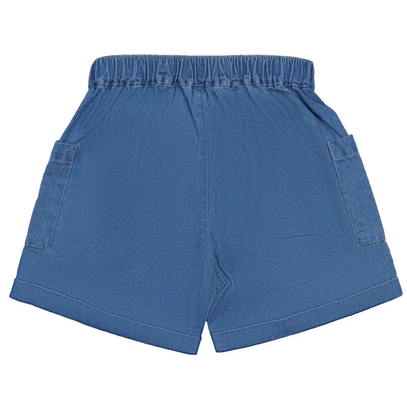 Moschino Blue Teddy Bear Chambray Shorts