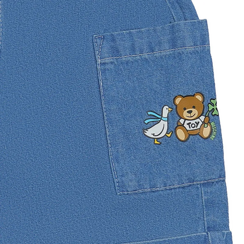 Moschino Blue Teddy Bear Chambray Shorts