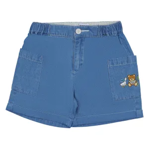 Moschino Blue Teddy Bear Chambray Shorts
