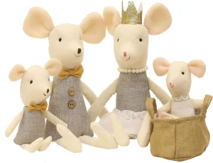 Mouse Family Dolls Stuffed Animal Toy Birthday Gift Mini Plush Toy Gray