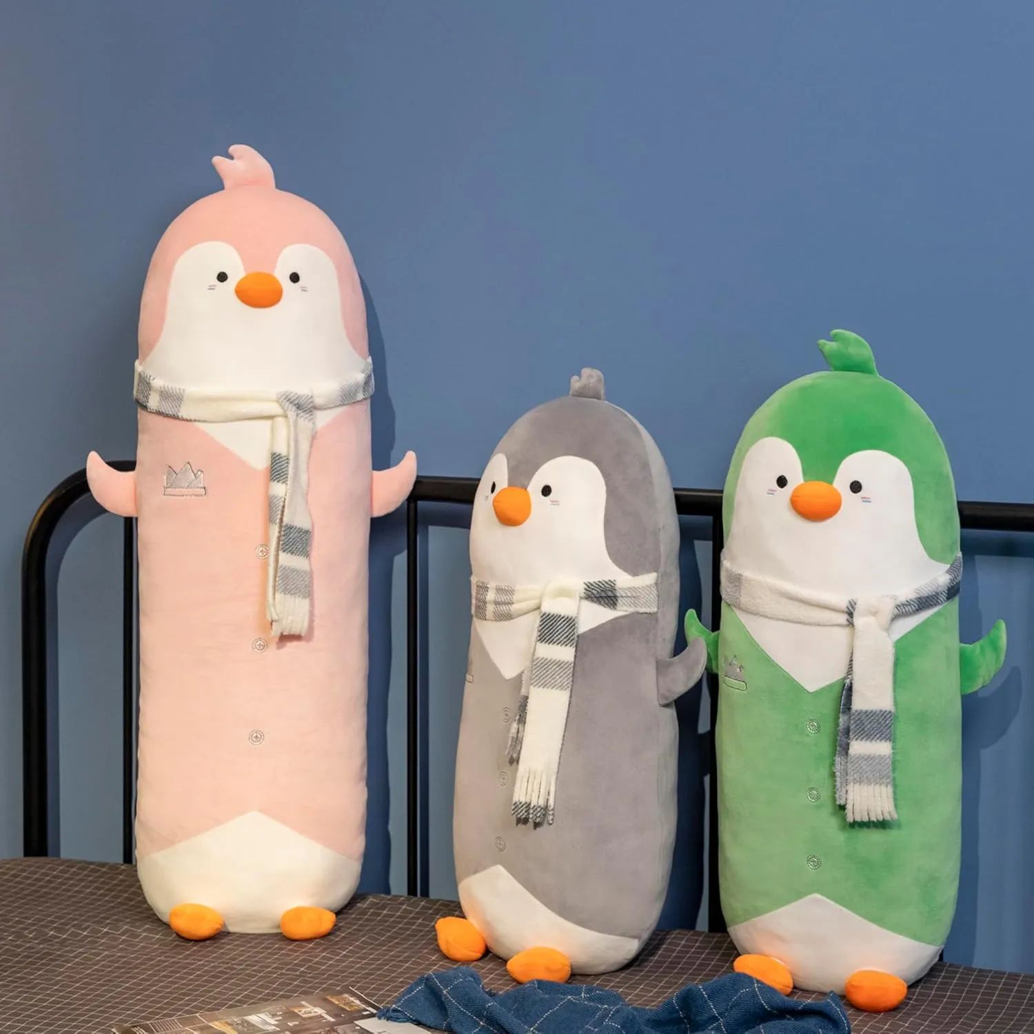 Mr. Waddles Cute Grey Penguin Stuffed Animal 27.5''- Long Body Plush Pillow, Soft Cuddly Toy for Anxiety & Sleep, Emotional Support Gift for Kids, Adults, Girlfriend, Bed & Room Decor