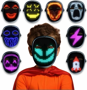 Mr.Pang Face Transforming LED Mask for Kids - Light Up Mask with Gesture Sensing for Halloween, Christmas, Birthday Parties (3-9 Years Old)