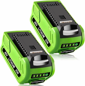 Munikind 【2Pack 40V 6.0Ah Replacemet Battery for Greenworks 40V Battery Lithium Battery 29472 29462 29252 20202 22262 Compatible with GreenWorks Battery G-MAX 40 Volt Cordless Chainsaw Tools (Green)