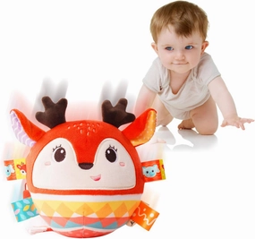 Musical Crawling Dancing Baby Toy 0-6 Months, Tummy Time Sensory Interactive Talk Toys,Plush Stuffer Animal Toys, Learning Bouncing Ball toy for Infant 0-3 6-12 18 Month Newborn Gifts for Toddler 1-2