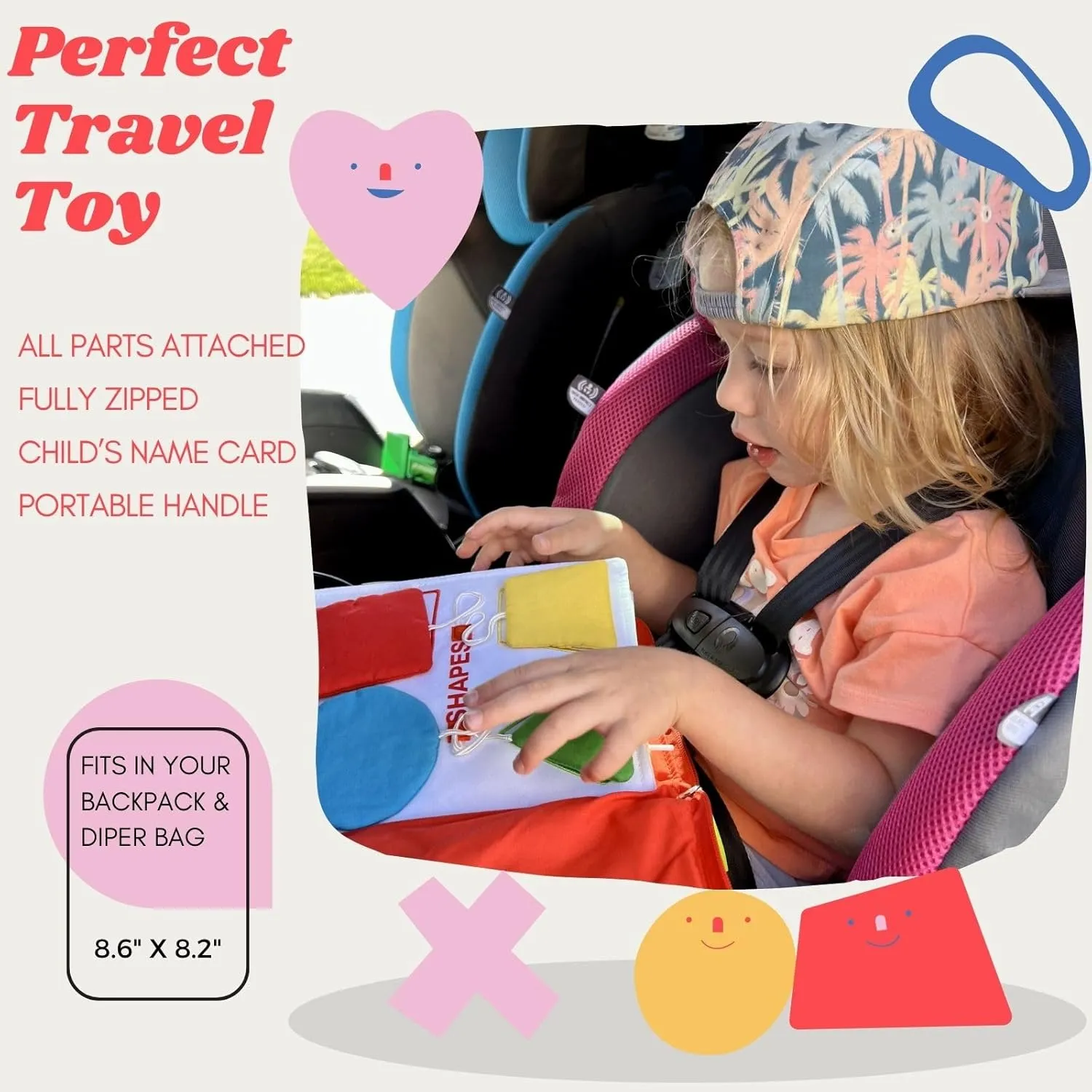 My Quiet Book - Toddler Travel Essential, Car Plane Activity Books, Montessori Busy Board Book, Airplane Toys for Toddlers 1-3, Gifts for 1 2 3 4 Year Old Girl, Birthday Gifts Toys Age 2-4