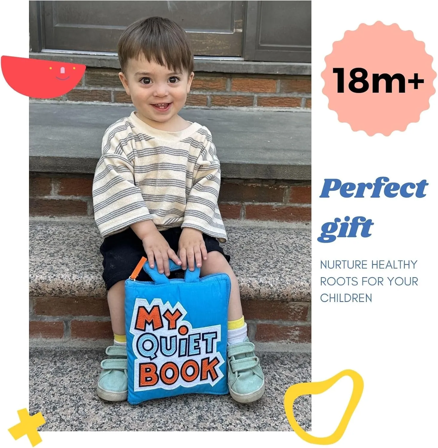 My Quiet Book - Toddler Travel Essential, Car Plane Activity Books, Montessori Busy Board Book, Airplane Toys for Toddlers 1-3, Gifts for 1 2 3 4 Year Old Girl, Birthday Gifts Toys Age 2-4
