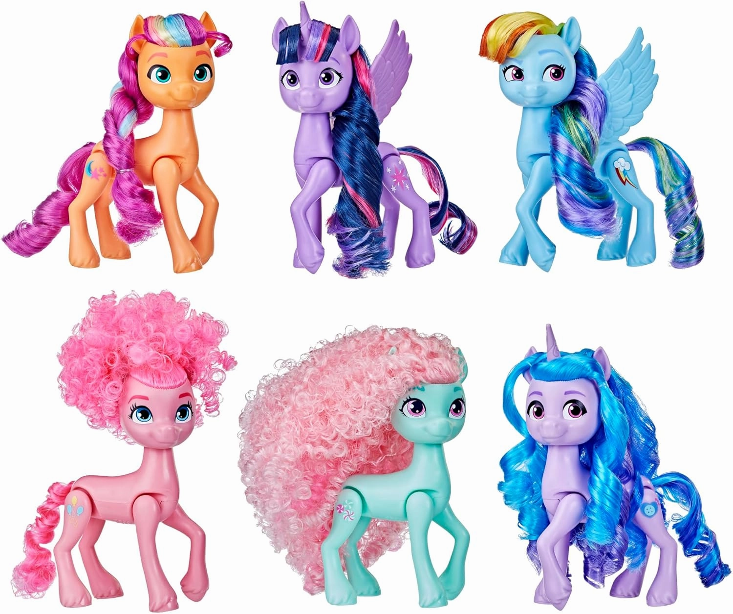 MY LITTLE PONY Dolls Rainbow Celebration, 6 Pony Figure Set, 5.5-Inch Dolls, Toys for 3 Year Old Girls and Boys, Unicorn Toys (Amazon Exclusive)