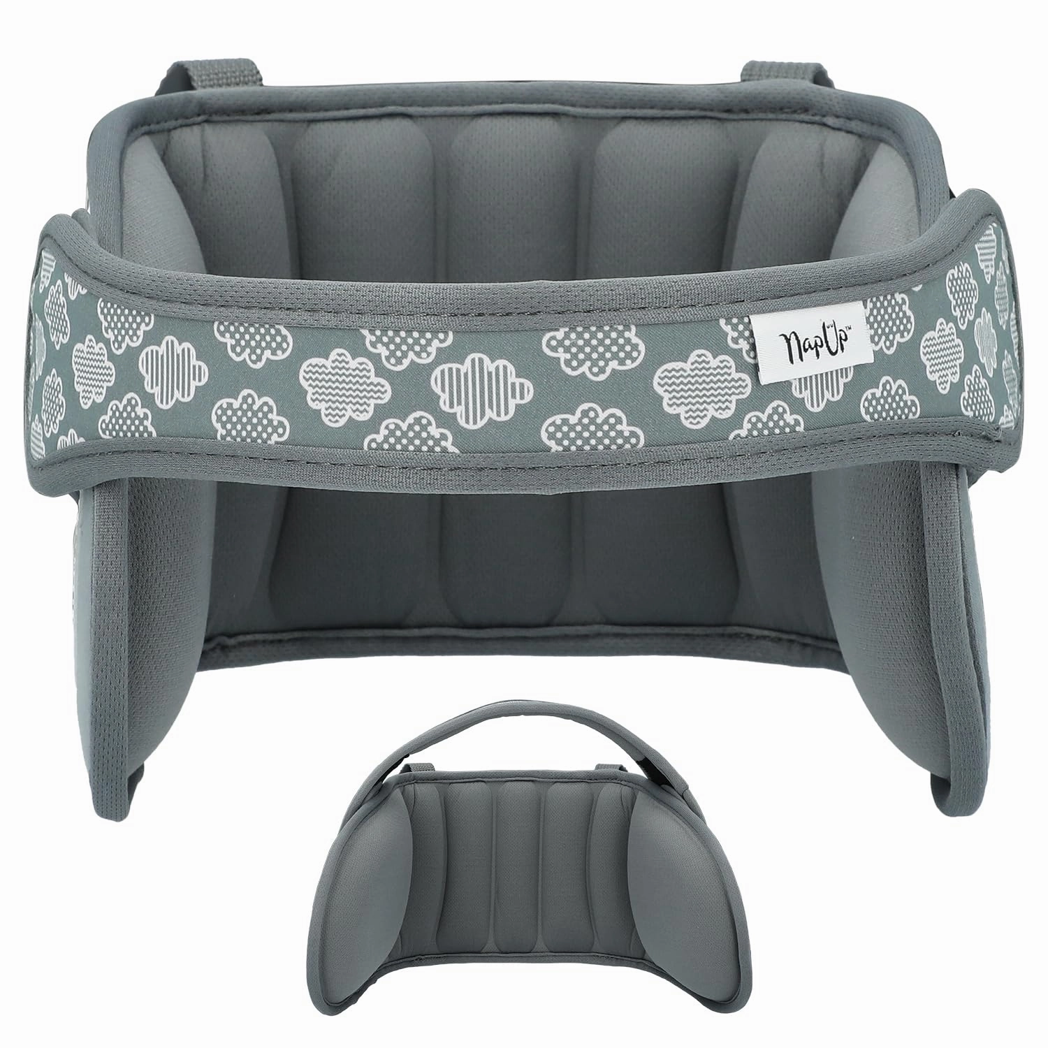 NAPUP Toddler Head Strap for Car Seat – Adjustable Polyester Carseat Head Strap for Sleeping Child (Grey)