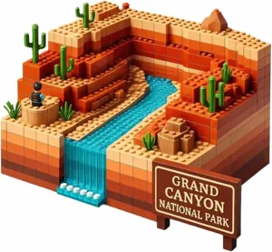 National Parks Building Blocks, Park Block Puzzle, DIY Building Set, Scenic Brick Model, Nature Landscape Architecture Display Kit for Collectors and Travel Lovers(#a)