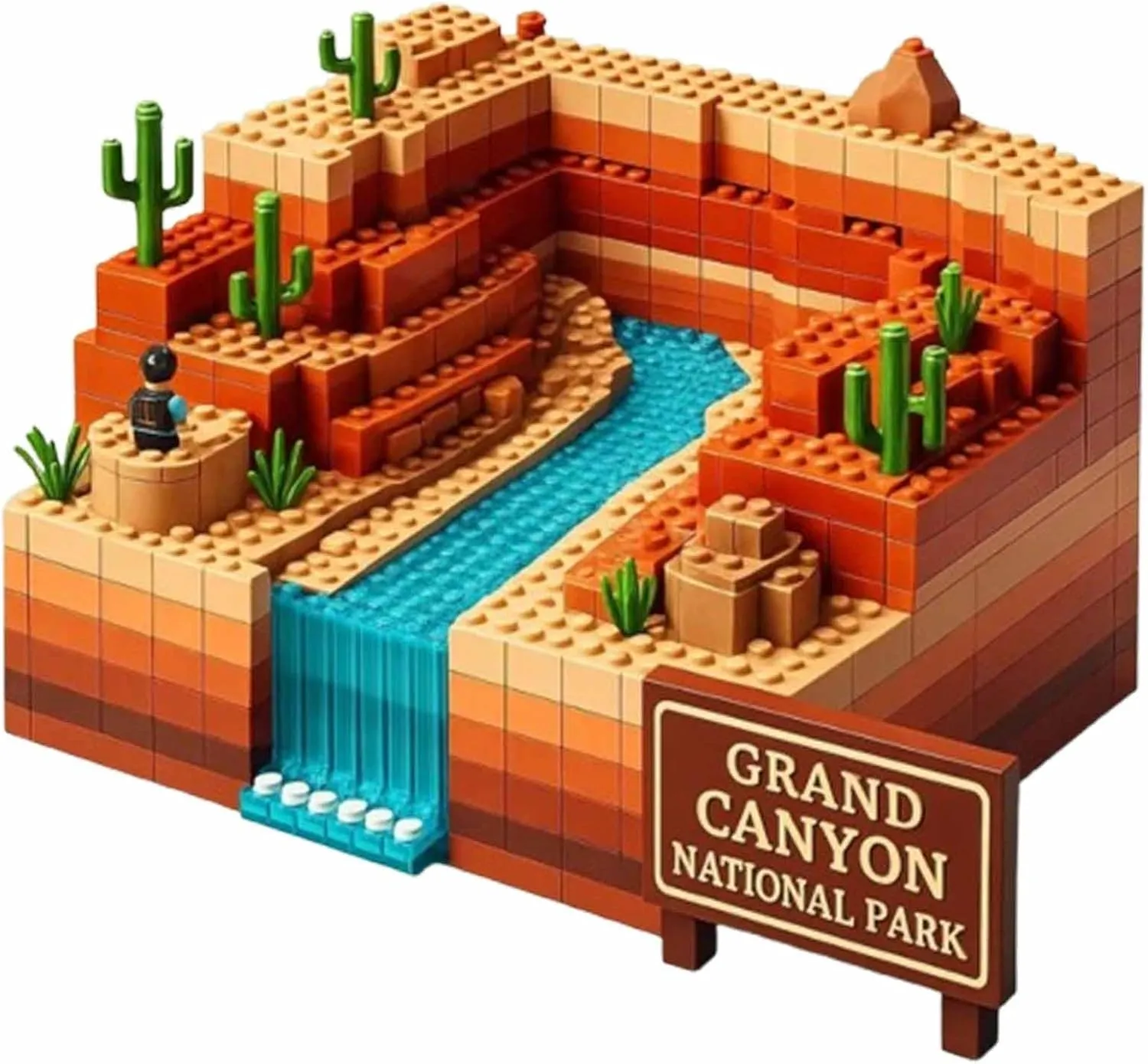 National Parks Building Blocks, Park Block Puzzle, DIY Building Set, Scenic Brick Model, Nature Landscape Architecture Display Kit for Collectors and Travel Lovers(#a)