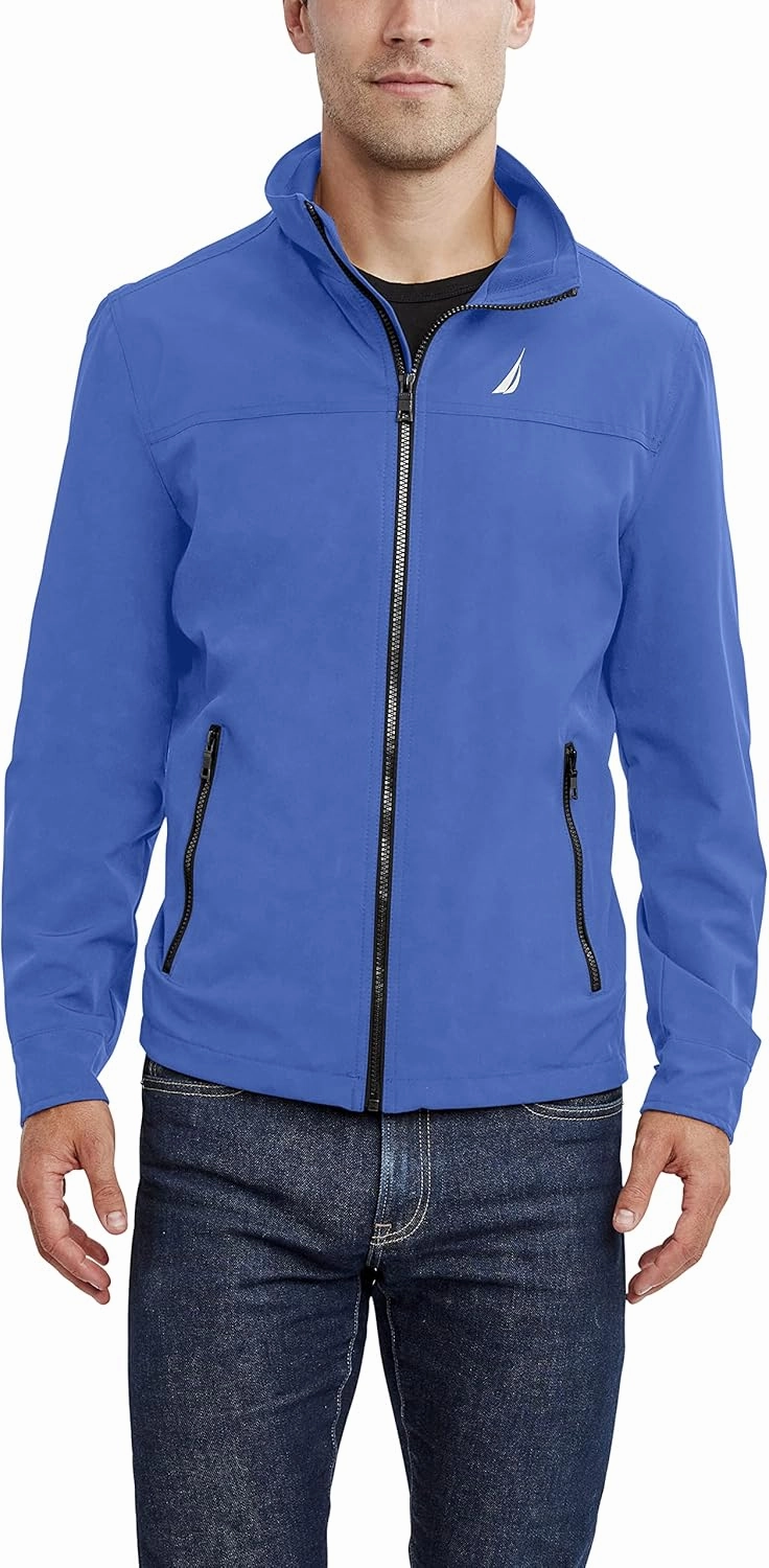 Nautica Men's Lightweight Windbreaker Jacket-Water-Resistant, Ideal for Golf, Hiking, Boating Adventures & Casual Wear