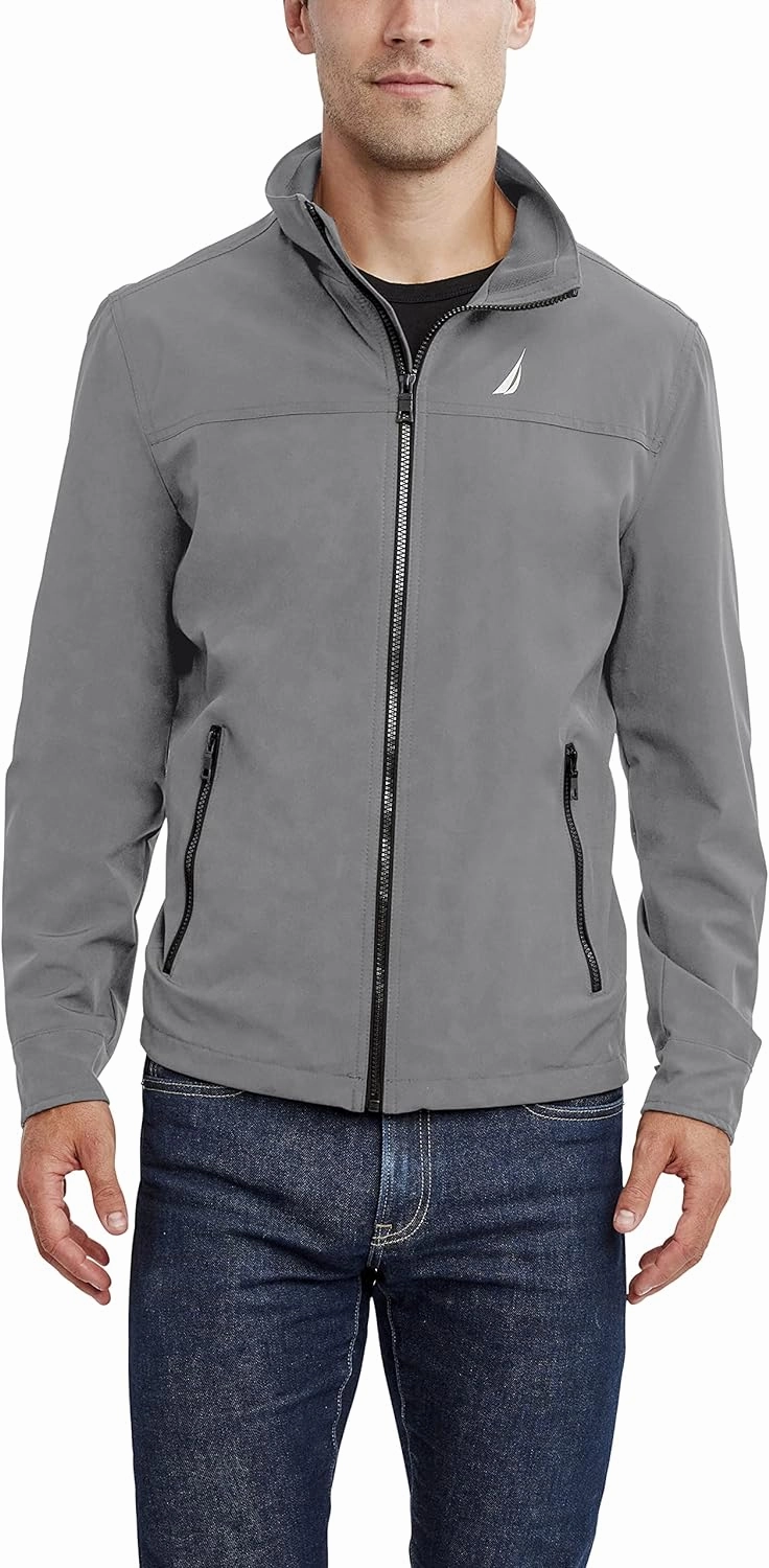 Nautica Men's Lightweight Windbreaker Jacket-Water-Resistant, Ideal for Golf, Hiking, Boating Adventures & Casual Wear