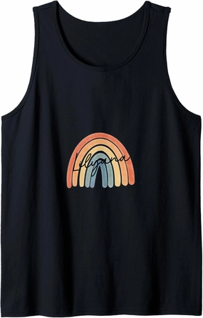 New Born Baby Lilyana Personalized Gift Rainbow Nursery Tank Top