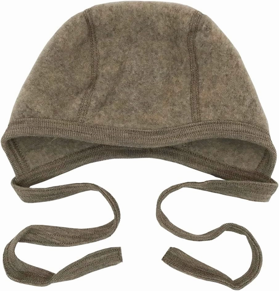 Newborn Baby Bonnet: Infant Ear Protection Hat Pilot Cap, 0-6 Months, Organic Merino Wool Fleece