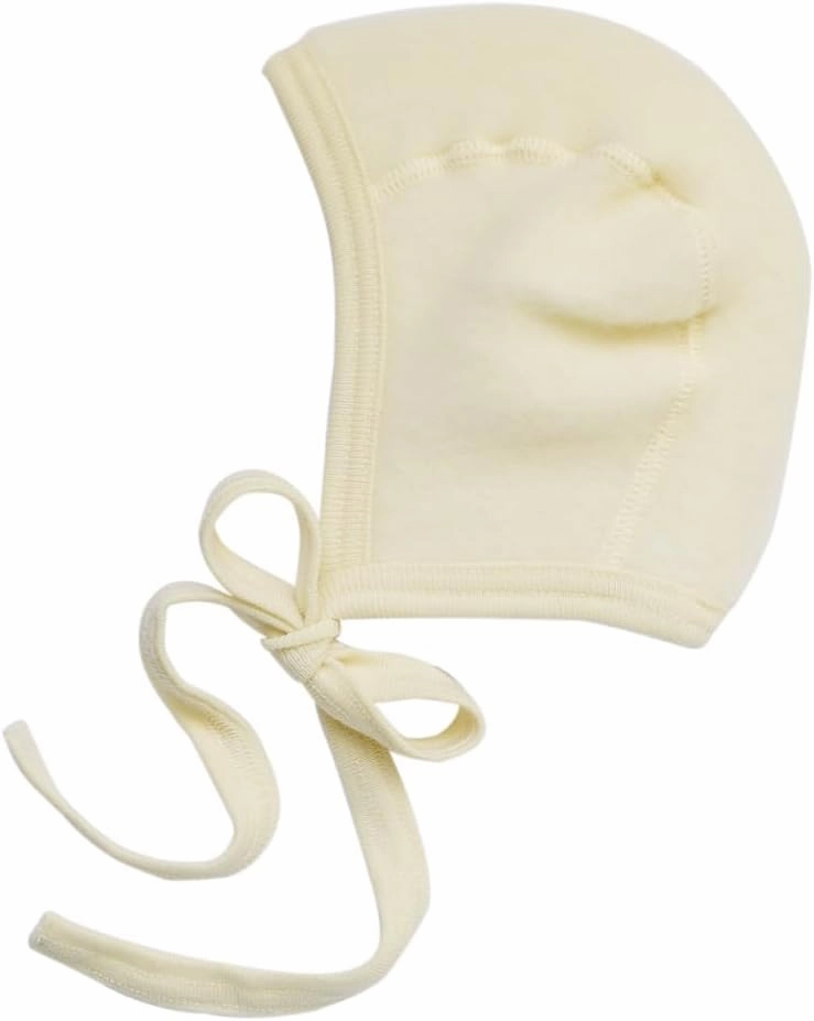 Newborn Baby Bonnet: Infant Ear Protection Hat Pilot Cap, 0-6 Months, Organic Merino Wool Fleece