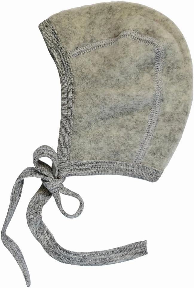 Newborn Baby Bonnet: Infant Ear Protection Hat Pilot Cap, 0-6 Months, Organic Merino Wool Fleece