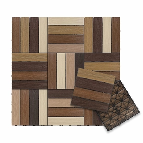 NewTechWood UltraShield Naturale 1 ft. x 1 ft. Quick Deck Outdoor Composite Deck Tile in Mixed Brown (10 sq. ft. per Box)