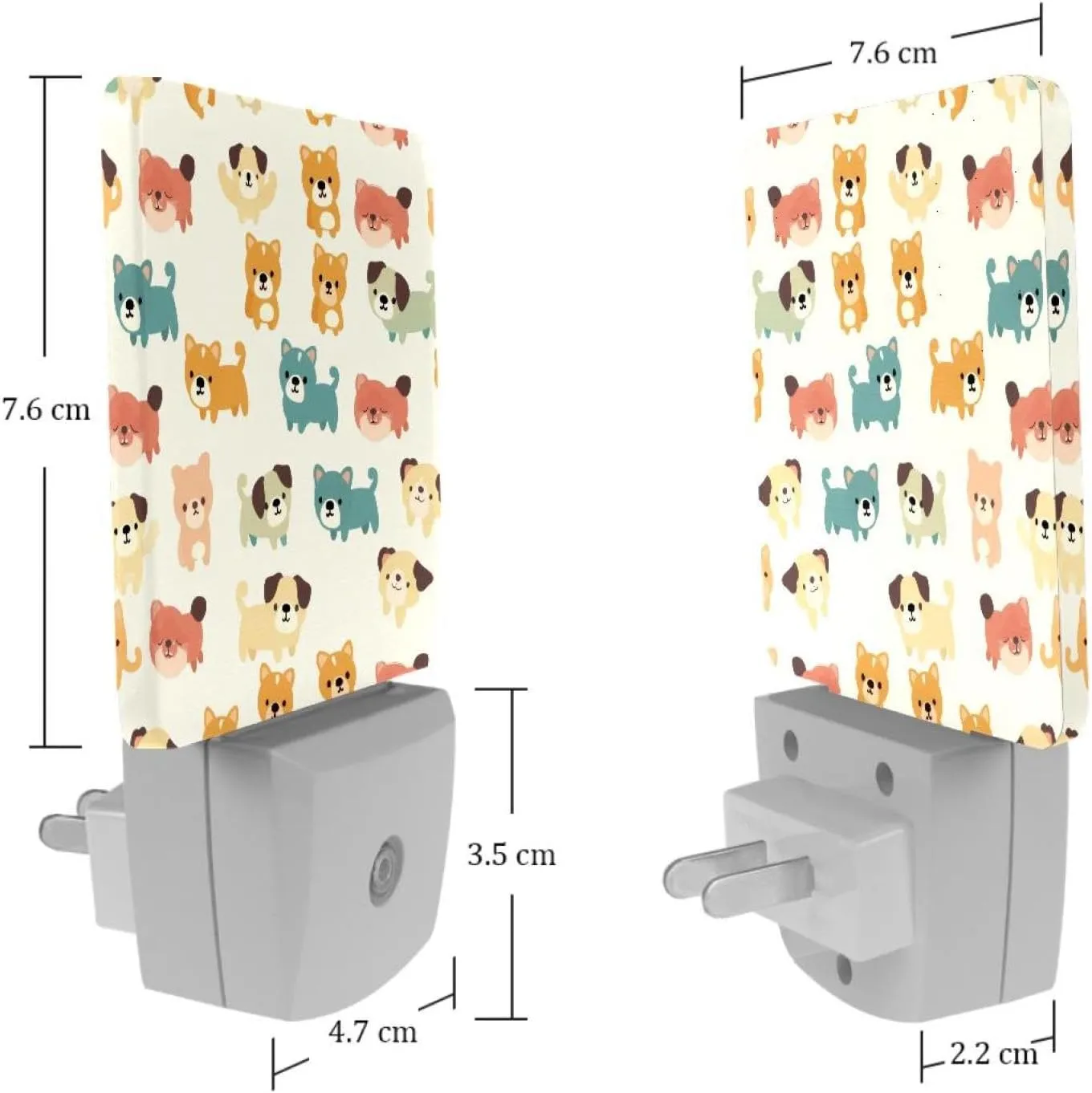 NEWzone Cute Dogs Night Light 0.5W, Plug in Night Lights for Boys Girls Led Night Light Dusk to Dawn Sensor Nightlight for Stairway/Hallway/Bedroom