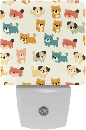 NEWzone Cute Dogs Night Light 0.5W, Plug in Night Lights for Boys Girls Led Night Light Dusk to Dawn Sensor Nightlight for Stairway/Hallway/Bedroom