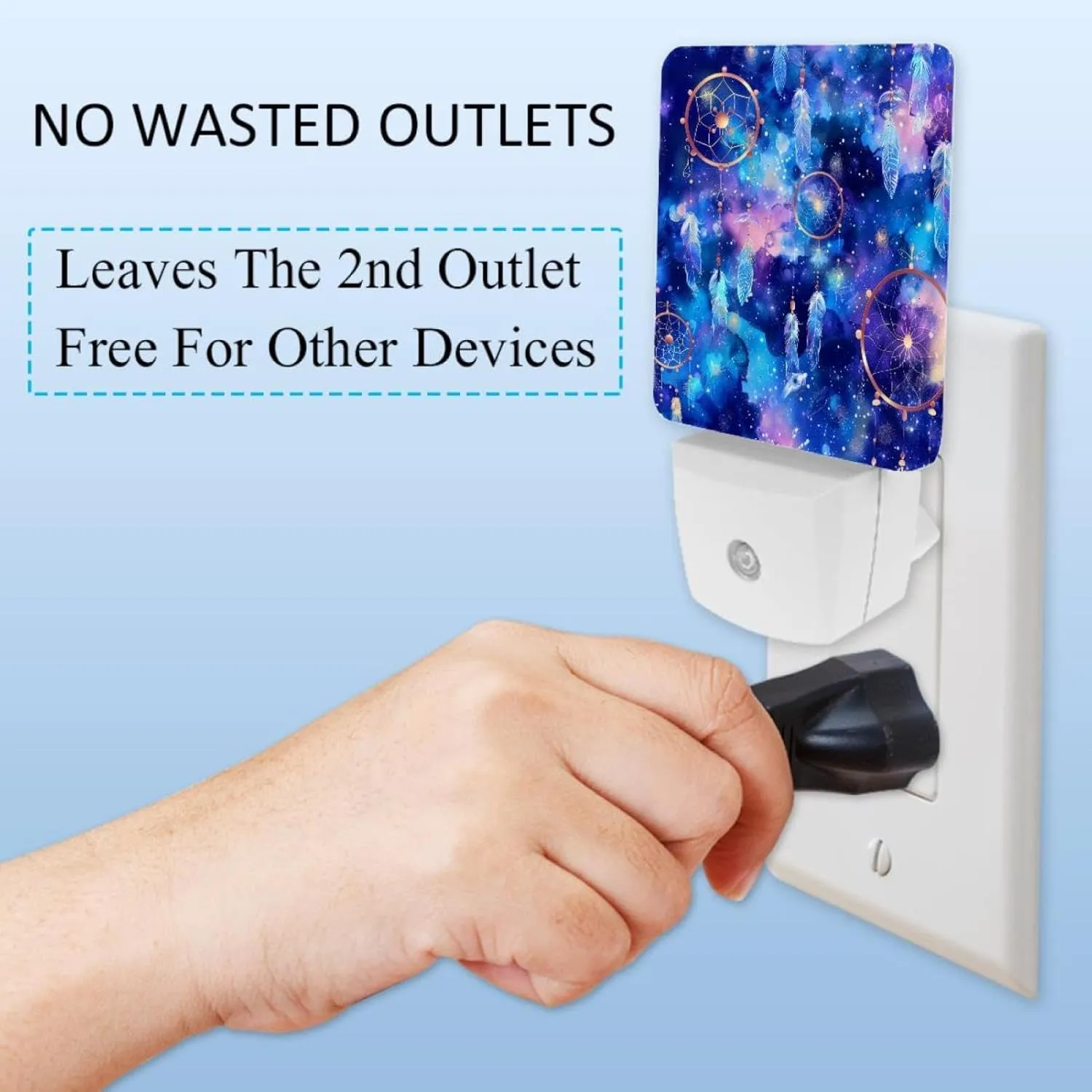 NEWzone Dream Catcher Galaxy Night Light Plug into Wall Decor 2 Pack, Decorative Night Light for Kids, Plug in Night Lights for Bedroom Living Room, Gift for Kids Adults