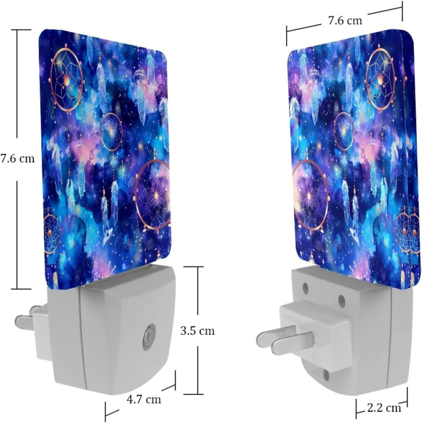 NEWzone Dream Catcher Galaxy Night Light Plug into Wall Decor 2 Pack, Decorative Night Light for Kids, Plug in Night Lights for Bedroom Living Room, Gift for Kids Adults