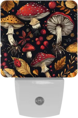 NEWzone Mushroom Night Light Plug into Wall with Dusk to Dawn Light Sensors, Warm Nightlights for Bedroom, Bathroom, Hallway, Kitchen, Gifts Ideal for Girls Boys