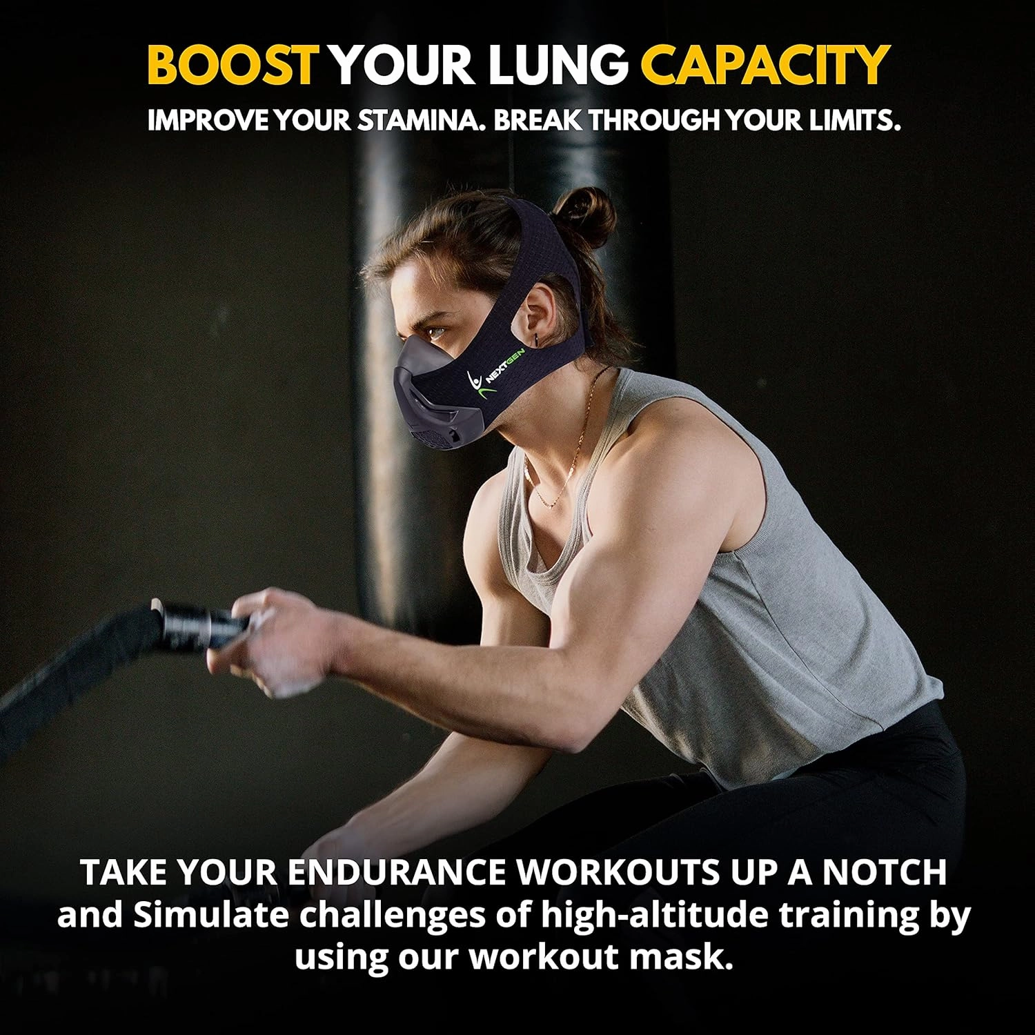 NEXTGEN Breathing Workout Mask - Enhance Stamina & Endurance | 24-Level Adjustable Airflow for Optimal Lung Performance | Elevate Cardio & Gym Training for Men (Military Camo)