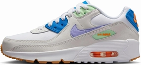 Nike Air Max 90 LTR Big Kids’ Shoes (CD6864-128, White/Phantom/Photo Blue/Purple Pulse) Size 7