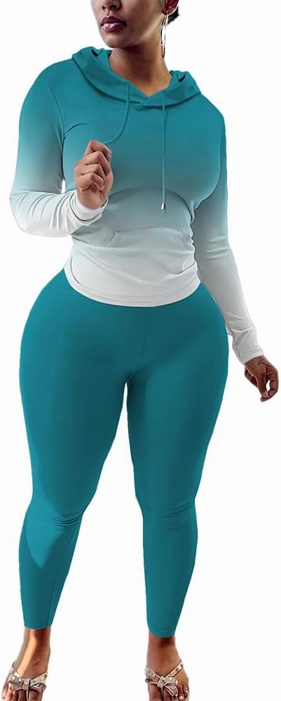 Nimsruc 2 Piece Outfits For Women Sweatsuits Sets Hooded Tracksuit Long Sleeve Pullover Jogger Sweat Pants Set