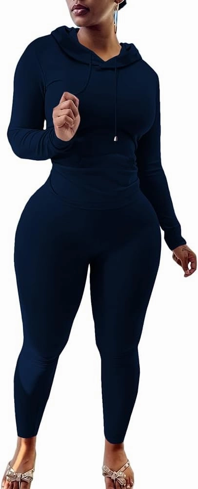 Nimsruc 2 Piece Outfits For Women Sweatsuits Sets Hooded Tracksuit Long Sleeve Pullover Jogger Sweat Pants Set