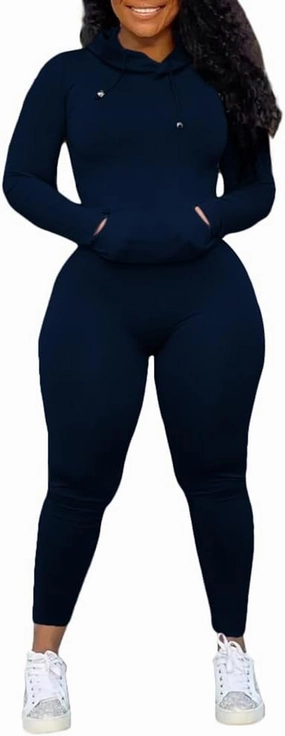 Nimsruc 2 Piece Outfits For Women Sweatsuits Sets Hooded Tracksuit Long Sleeve Pullover Jogger Sweat Pants Set