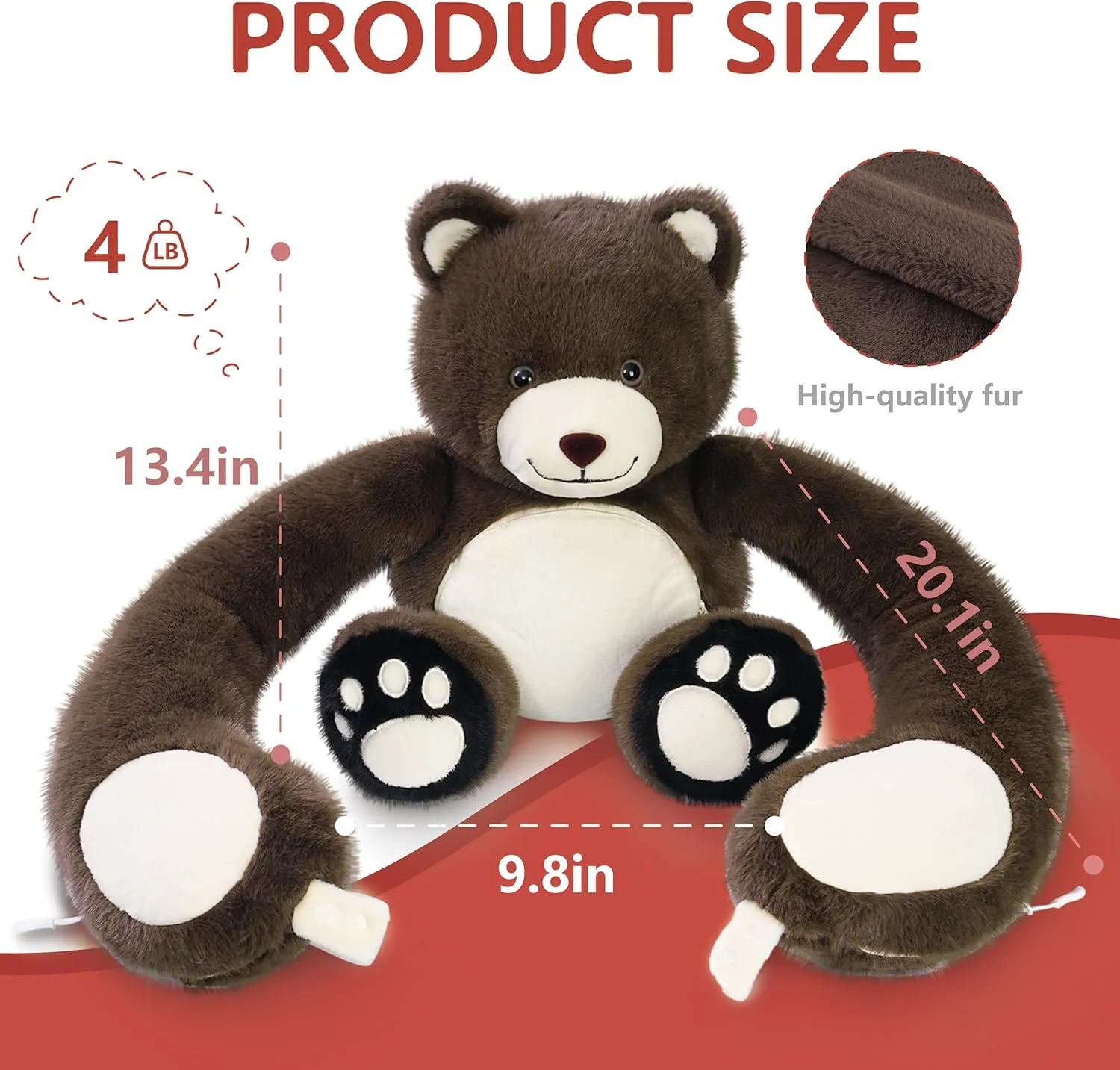 Niuniu Daddy 4LBS | Teddy Bear Heatable Weighted Stuffed Animals, Microwavable Plush Animal Lavender Scented with Heating Pad, Heated Plush Toy with Unscented for Girl Women Birthday Christmas Holiday